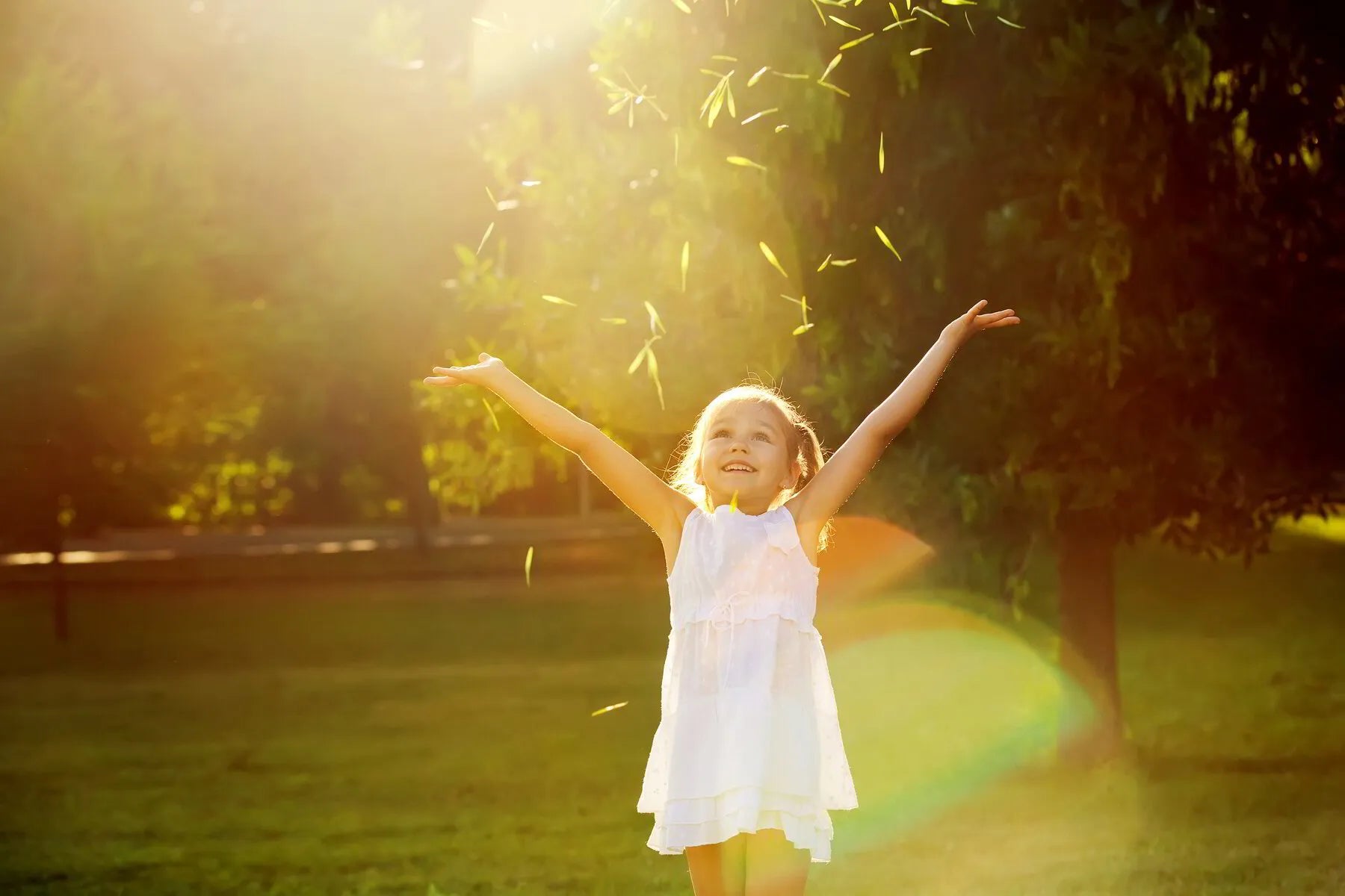 A kid enjoying the sun